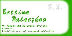 bettina malaczkov business card